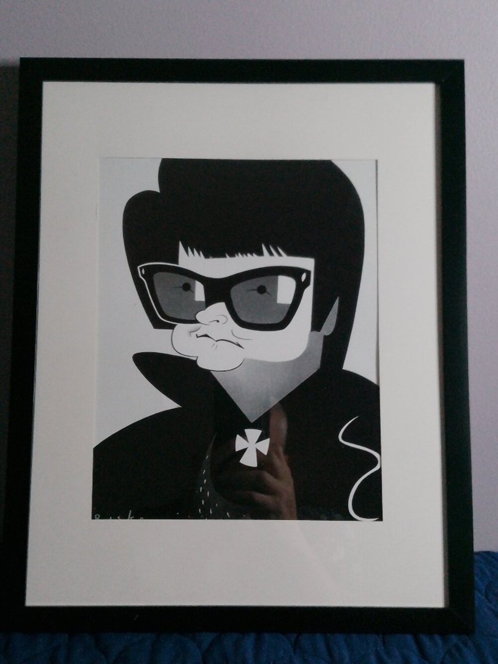 14"x12" caricature of Roy Orbison by Risko